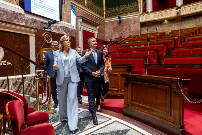 Sorin Grindeanu a fost primit de președinta Adunării Naționale a Republicii Franceze FOTO: Facebook