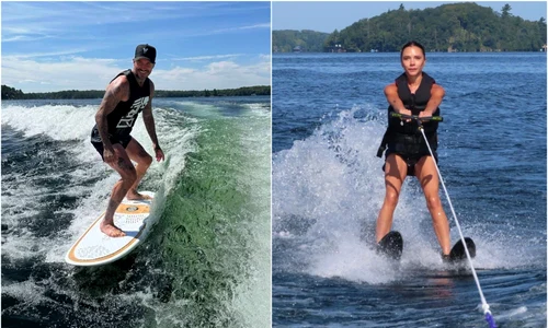 David Beckham si Victoria Beckham la surf Instagram jpg