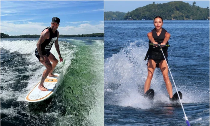 David Beckham si Victoria Beckham la surf   Instagram jpg