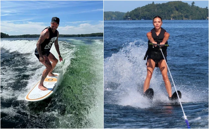 David Beckham si Victoria Beckham la surf   Instagram jpg