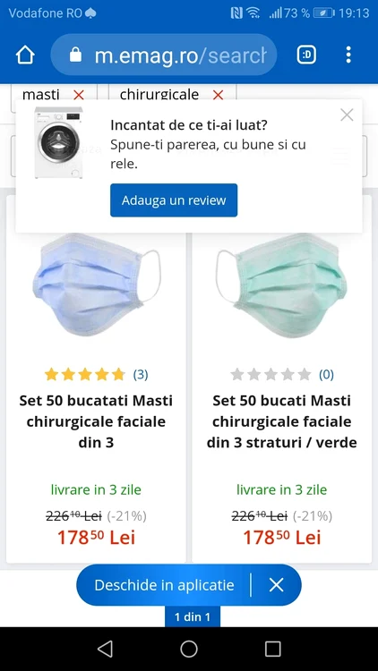 Preţul unei cutii de măşti era până în 200 de lei