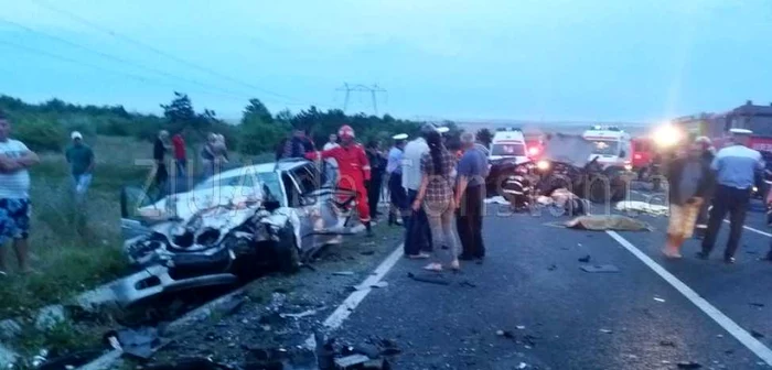 Accidentul de pe şoseaua Constanţa-Tulcea Sursa foto Ziua de Constanţa