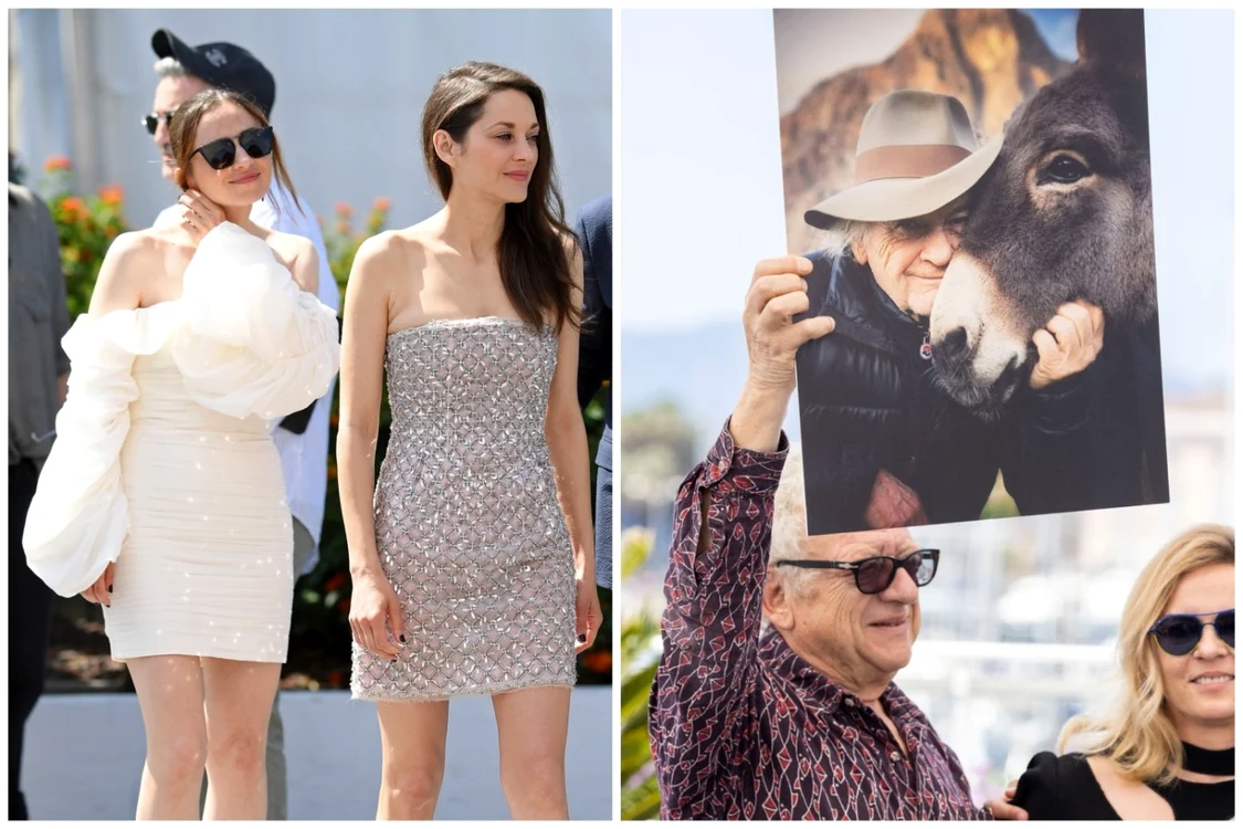 Cosmina Stratan a jucat alături de Marion Cotillard în filmul „Frate şi soră“ (foto stânga) | Skolimowski şi măgăruşul din filmul său - prezenţi la Cannes doar într-o poză (foto dreapta)