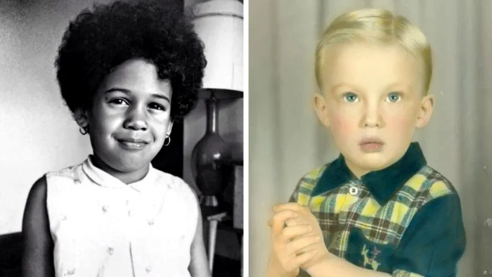 Kamala Harris și Donald Trump la vârsta de trei ani FOTO via BBC