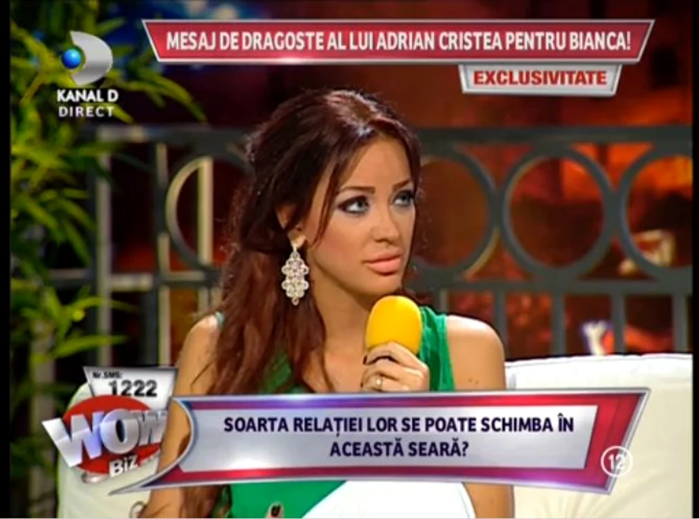 Bianca a fost şocată când a văzut declaraţia lui Adrian Cristea (captură: Kanal D)