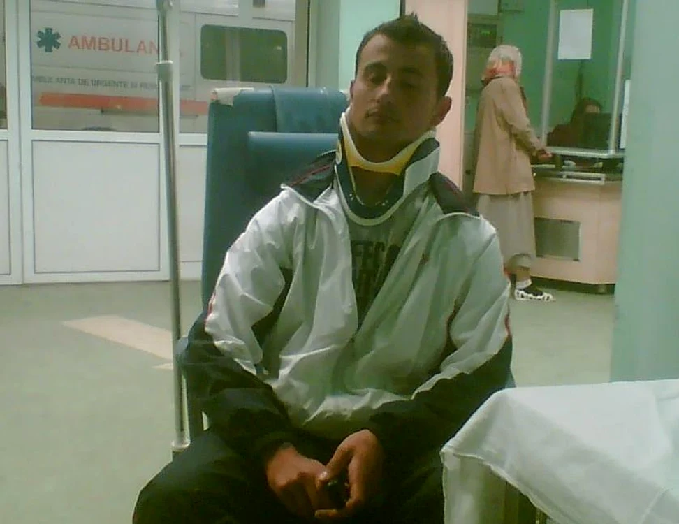 Valentin Marinică la spital. Foto arhiva personală