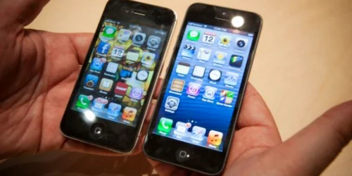 iPhone 4 (stânga) este într-adevăr mai mic și mai gros decât iPhone 5 FOTO cnet.com