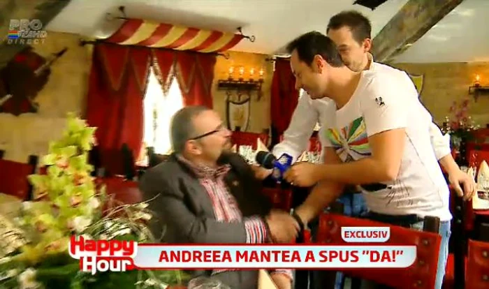 Ştefan Stan a cerut-o de soţie pe Andreea Mantea. (capturi Pro TV)