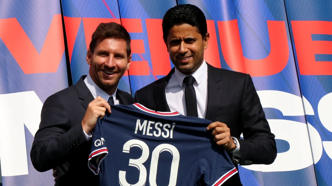 Nasser Al Khelaifi și Lionel Messi, o relație tulbure. Foto PSG   