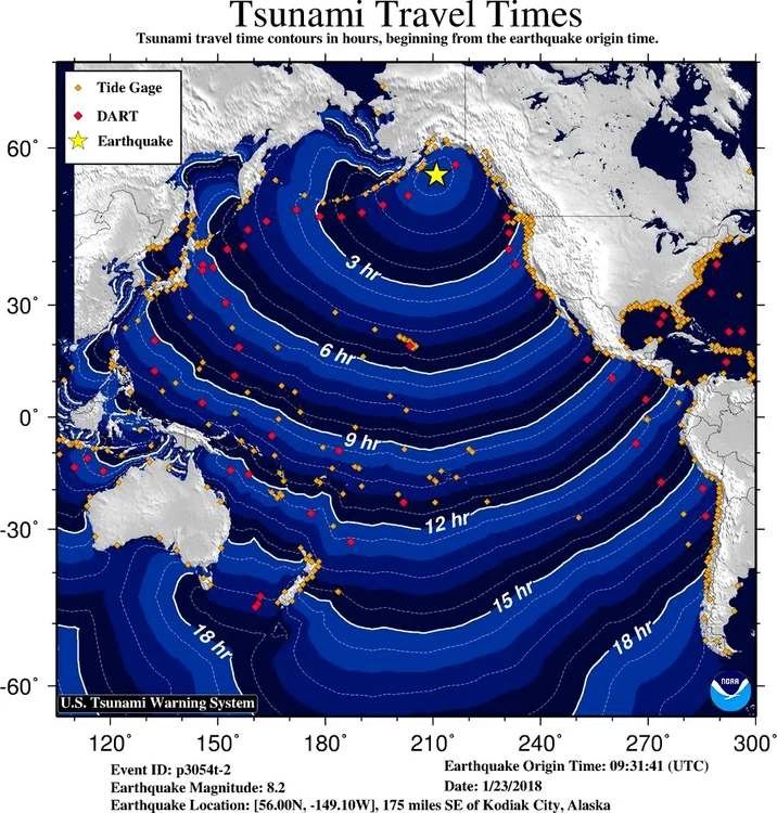 Zonele aflate în pericol de tsunami 
