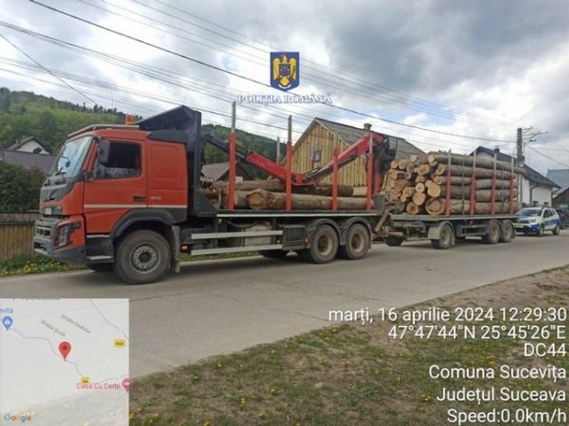 Camion și remorcă în valoare de 60.000 de euro, confiscate de polițiști la Suceava. Ce greșeală a făcut șoferul