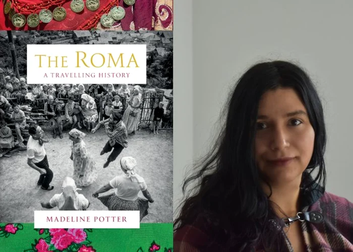 Madeline Potter și cartea sa „The Roma. A travelling history”. Foto: X/@Madeline Potter