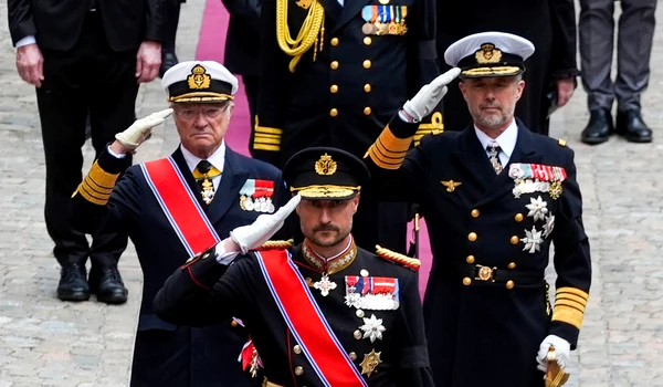 Alianța Scandinavă   Regele Carl Gustaf al Suediei, Regele Haakon al Norvegiei și Regele Frederik al Danemarcei la funeraliile Regelui Harald   profimedia 1132787417 jpg