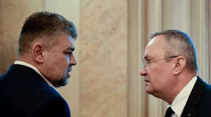 Marcel Ciolacu și Nicolae Ciucă par a nu mai fi pe aceeași lungime de undă. FOTO Mediafax