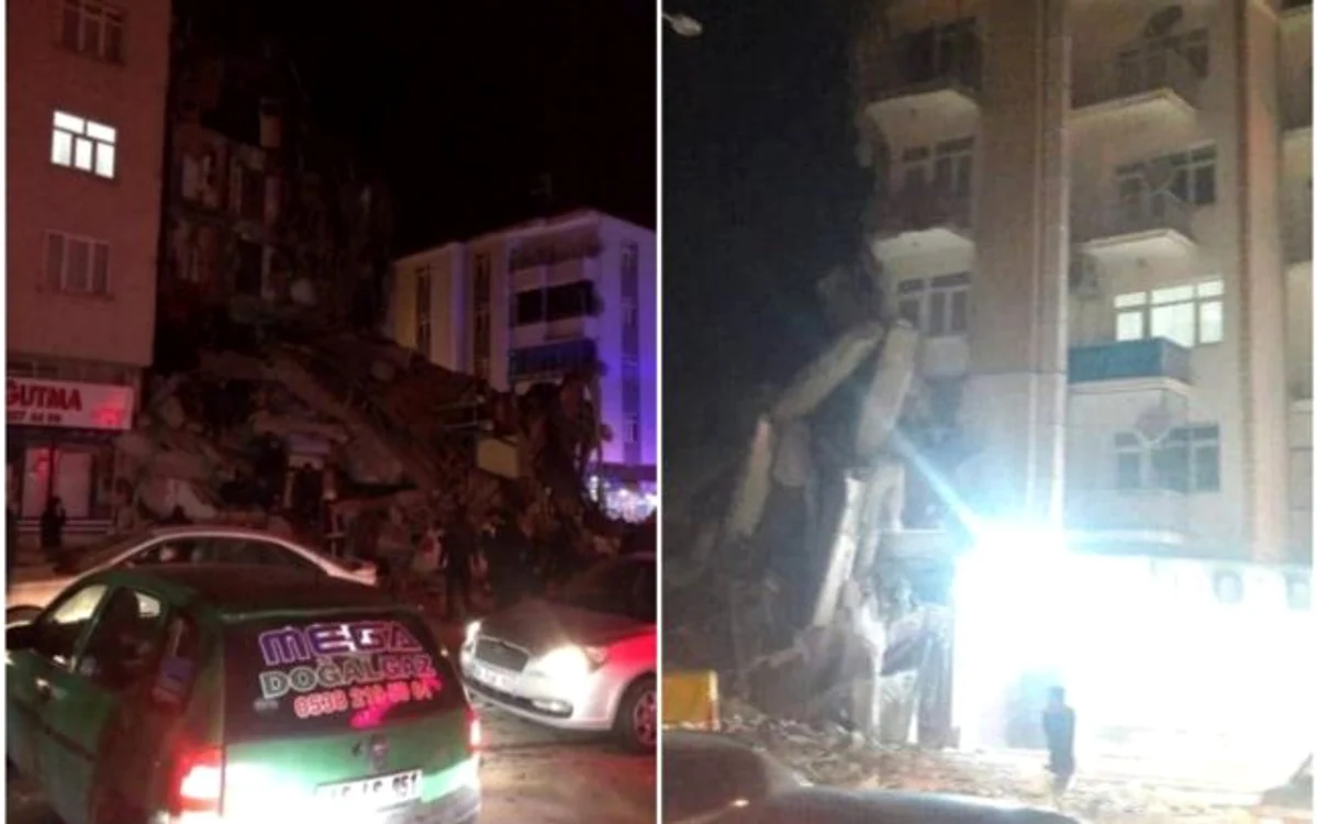 Mai multe clădiri s-au prăbuşit în Turcia după cutremur FOTO Twitter