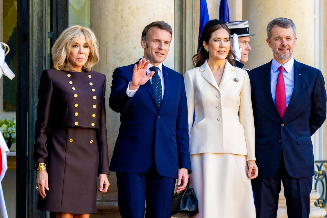 Brigitte Macron, Emmanuel Macron, Regina Mary și Regele FRederik foto Profimedia (2) jpg
