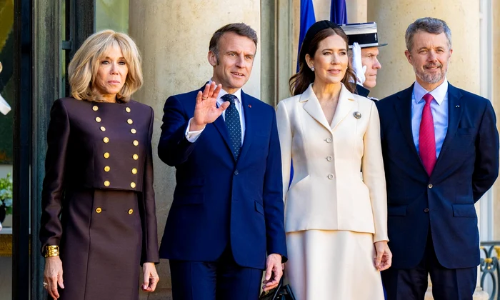 Brigitte Macron, Emmanuel Macron, Regina Mary și Regele FRederik foto Profimedia (2) jpg