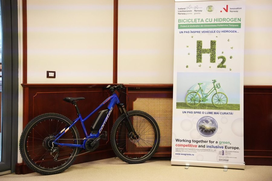 Prima bicicletă cu hidrogen construită în România, un proiect demarat la Universitatea Politehnica din Timișoara