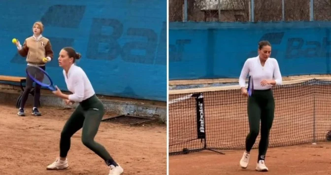 O tenismenă de top a Ucrainei se antrenează la Kiev în zgomotul produs de sirenele de război. Reacția plină de curaj a sportivei