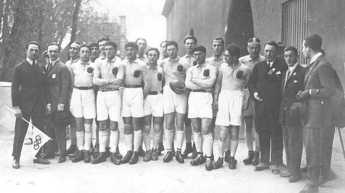 Naționala României de rugby, participantă la Jocurile Olimpice din 1924. FOTO: rugbyromania.ro