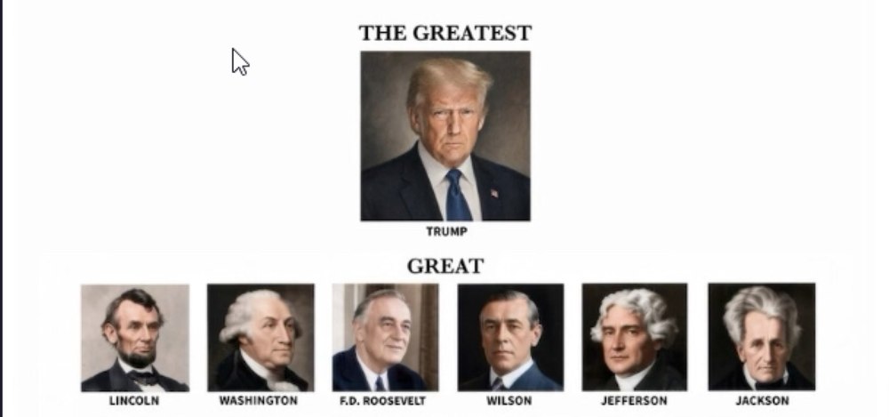 Donald Trump își face propriul clasament al președinților americani și se plasează pe primul loc: „The Greatest”
