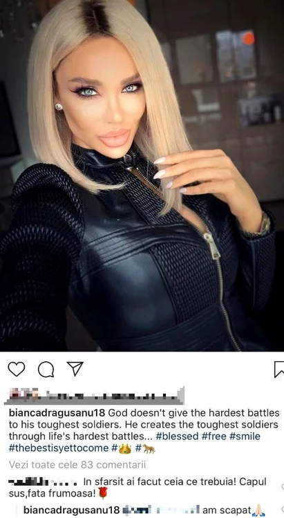 Bianca Drăgușanu a mărturisit că se simte ușurată că a scăpat de soț