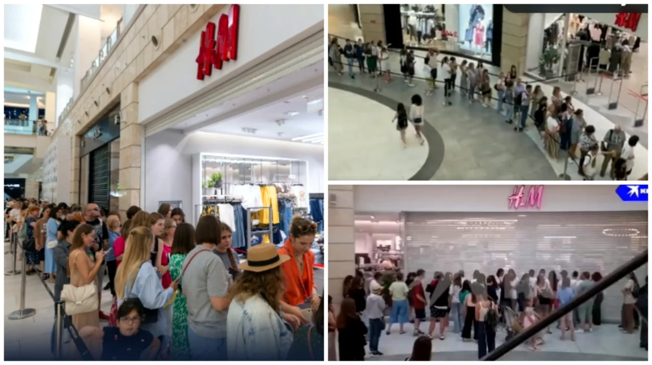 Cozi în Rusia înainte de închiderea magazinelor H&M FOTO Captură video