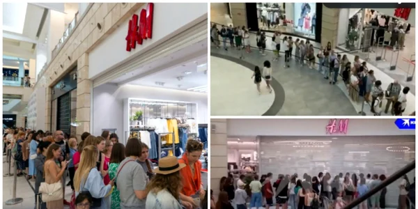 Cozi uriaşe în faţa magazinelor H&M din Moscova FOTO captura video