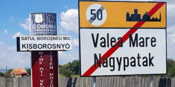 Tablita bilingva cu denumirea localitatii Valea Mare   Foto Facebook Forumul Civic jpg