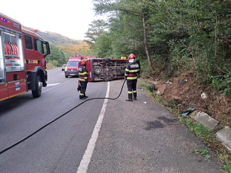 Accident la Merișor. Foto: ISU Hunedoara