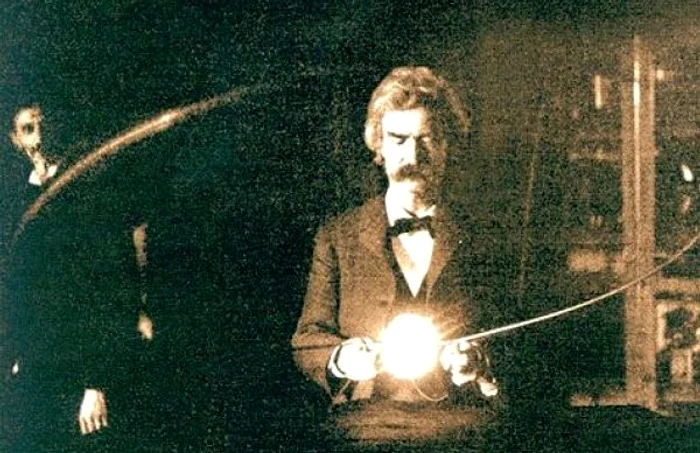 Twain în laboratorul lui Tesla