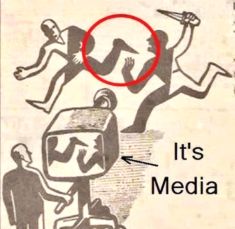 Caricatura care arată tendinţa televizorului de a manipula a devenit virală pe internet