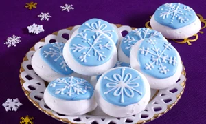 Blue meringues with snowflakes jpeg