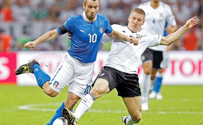 În 2012, Schweinsteiger a fost titular în meciul pierdut cu 2-1 în faţa ItalieiFoto: AP
