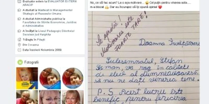 Scrisoarea elevului a devenit virală pe internet FOTO: Facebook Dana Tufeanu