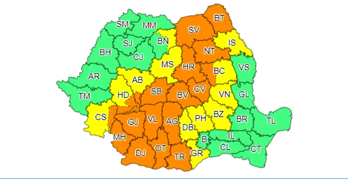 cod portocaliu de vreme rea