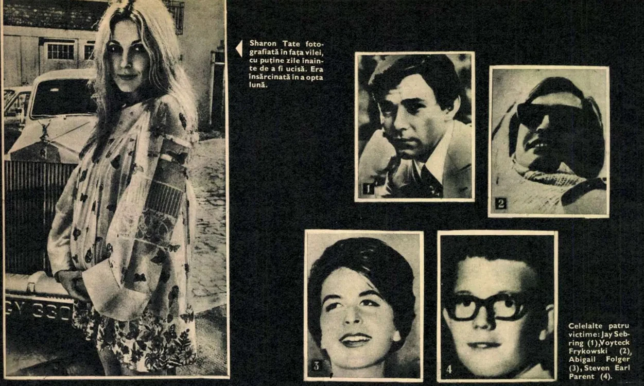 Sharon Tate, Abigail Folger, Voytek Frykowski, Steve Parent şi Jay Sebring / foto: Dosaresecrete.ro