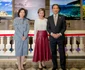 Principesa Sofia la expoziția de fotografie japoneză de la Muzeul Antipa cu ambasadorul Japoniei, Takashi Katae, și soția sa, Fumiko Katae. FOTO: Alexandra Curea Gogu/Casa Majestății Sale