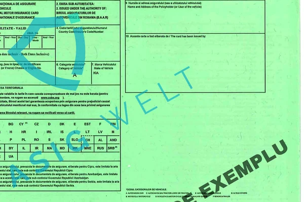 De la 1 iulie 2020 documentele Carte Verde asociate RCA vor fi tipărite pe hârtie albă