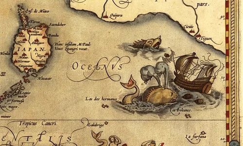 1570 theatrum orbis terrarum map monsters jpg