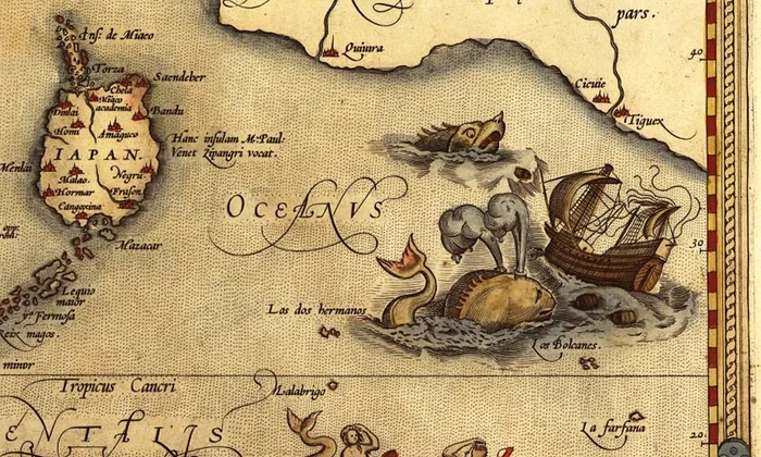 1570 theatrum orbis terrarum map monsters jpg