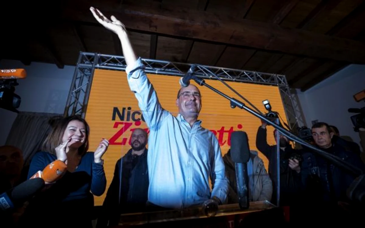 Nicola Zingaretti sarbatorind alegerea lui la sefia Partidului Democrat Italian FOTO EPA-EFE