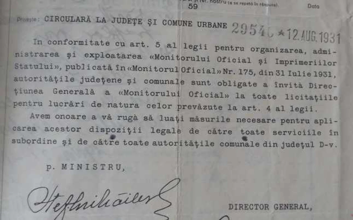 adresa publicitate 1920 - documente din arhivele nationale sibiu