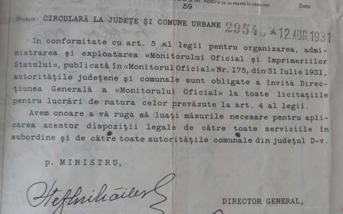 adresa publicitate 1920 - documente din arhivele nationale sibiu