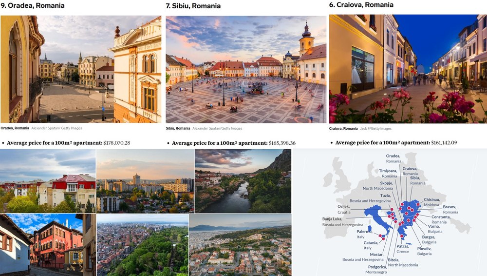Topul celor mai ieftine locuri din lume pentru investiții în proprietăți: România domină clasamentul