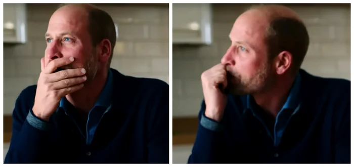 Prințul William, în lacrimi / FOTO: Colaj captură video Youtube