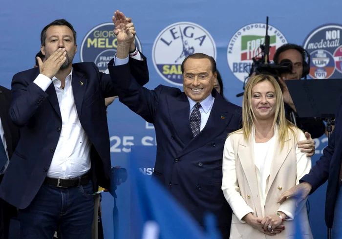  Meloni, Berlusconi și Salvini trebuie să gestioneze succesul din alegeri. FOTO. EPA - EFE