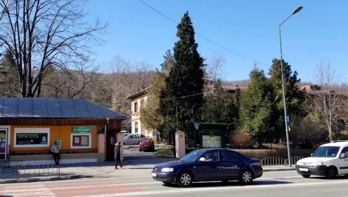 Poarta Colegiului Tehnic Forestier din Râmnicu Vâlcea unde un licean înarmat cu un pistol şi un cuţit a luat la bătaie un elev al şcolii Foto Adevărul - credit DMS