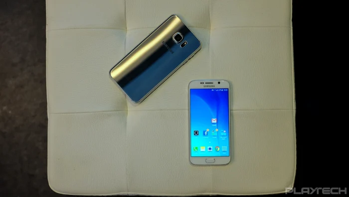 Samsung Galaxy S6 Edge+ lângă un Galaxy S6.