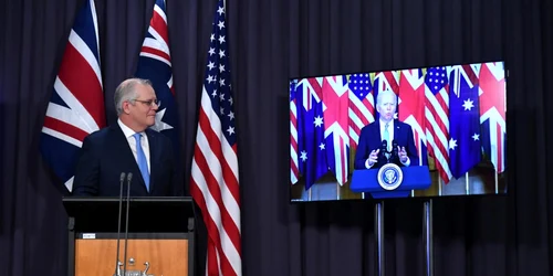 Scott Morrison discutand cu Joe Biden FOTO EPA-EFE